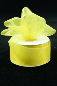 Organza Ribbon , Yellow, 1.5 Inch x 25 Yards (1 Spool) SALE ITEM
